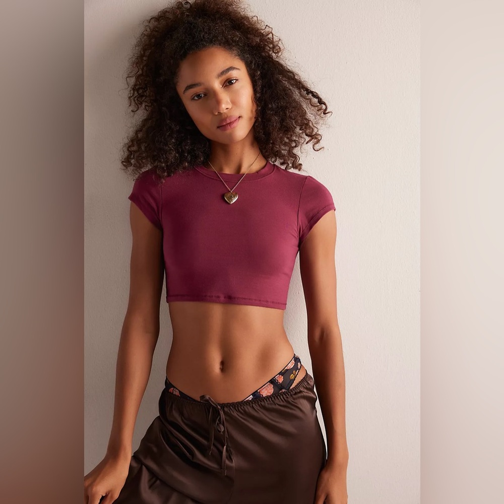Free People Just Friends Crop Tee